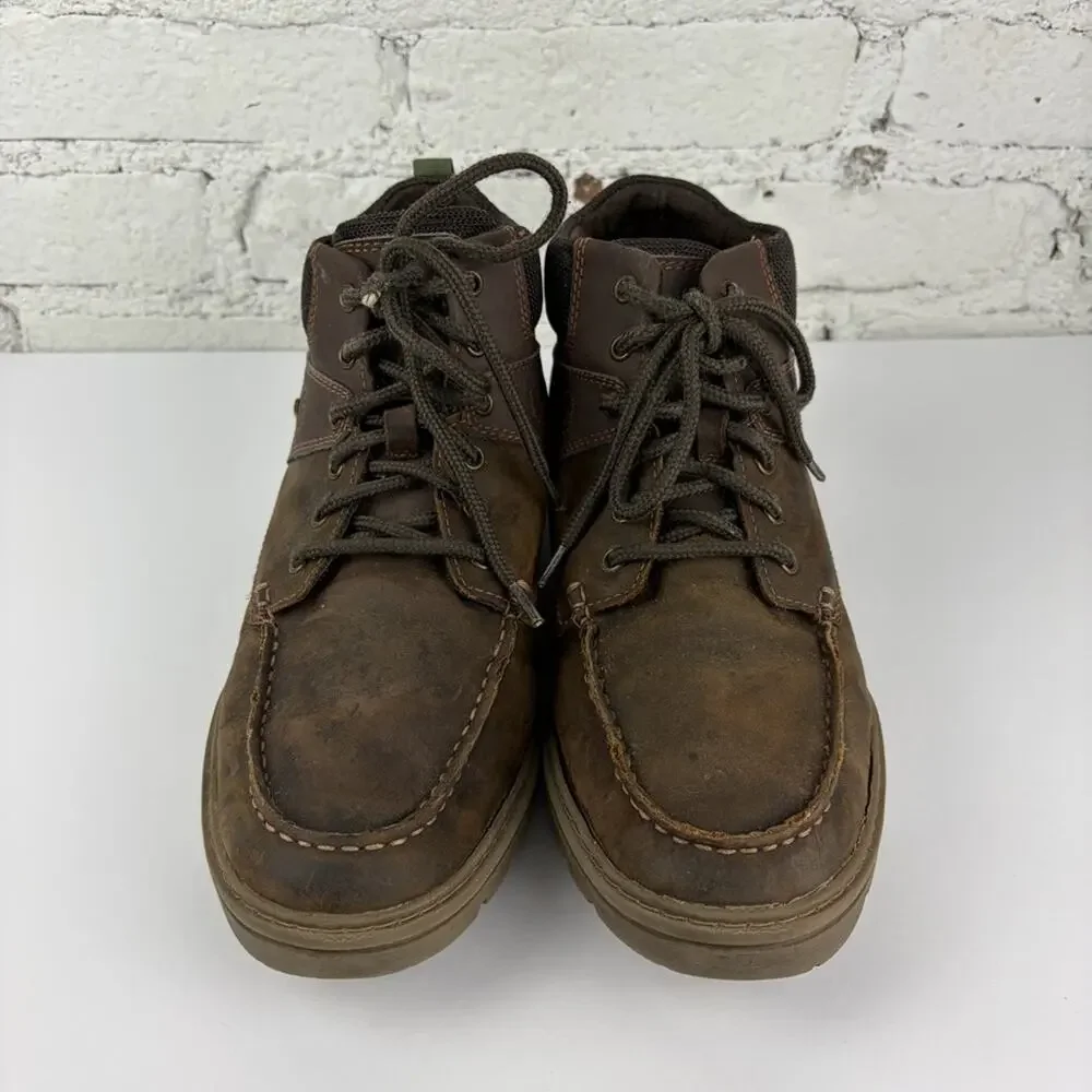 Rockport Brown Leather Waterproof Laced Java Ankle Boots Men’s 8.5 Wide